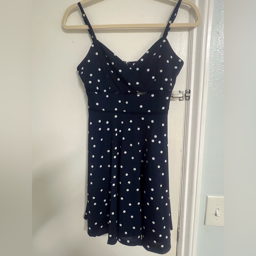 Navy Polka Dot Dress